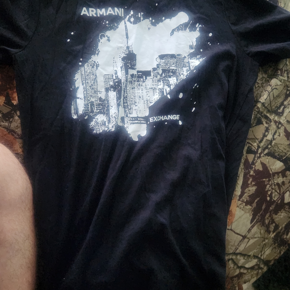Armani Exchange Black Graphic Men's Shirt